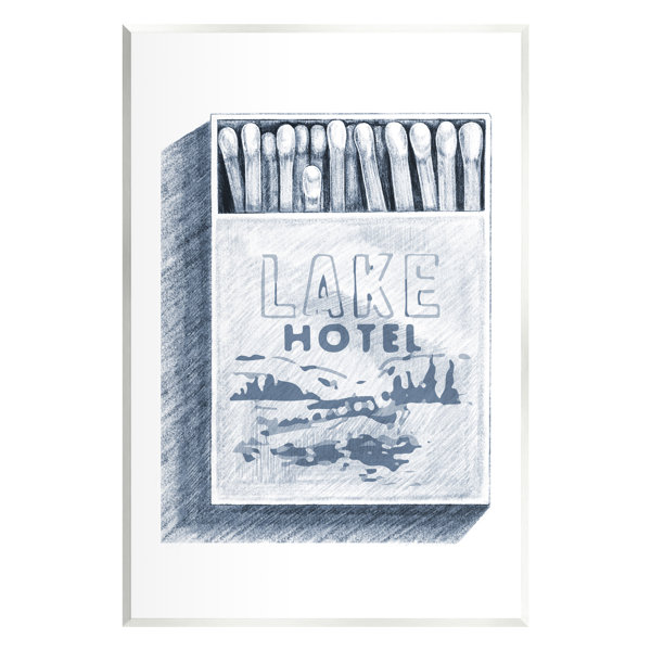 Stupell Industries Lake Hotel Matchbook Drawing by Lil' Rue Print Wayfair